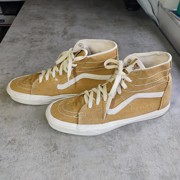 Vans X Peace Leaf Eco High Top Sneakers Womens 9.5 Mens 8 Hemp Blend Sustainable - Picture 5 of 15